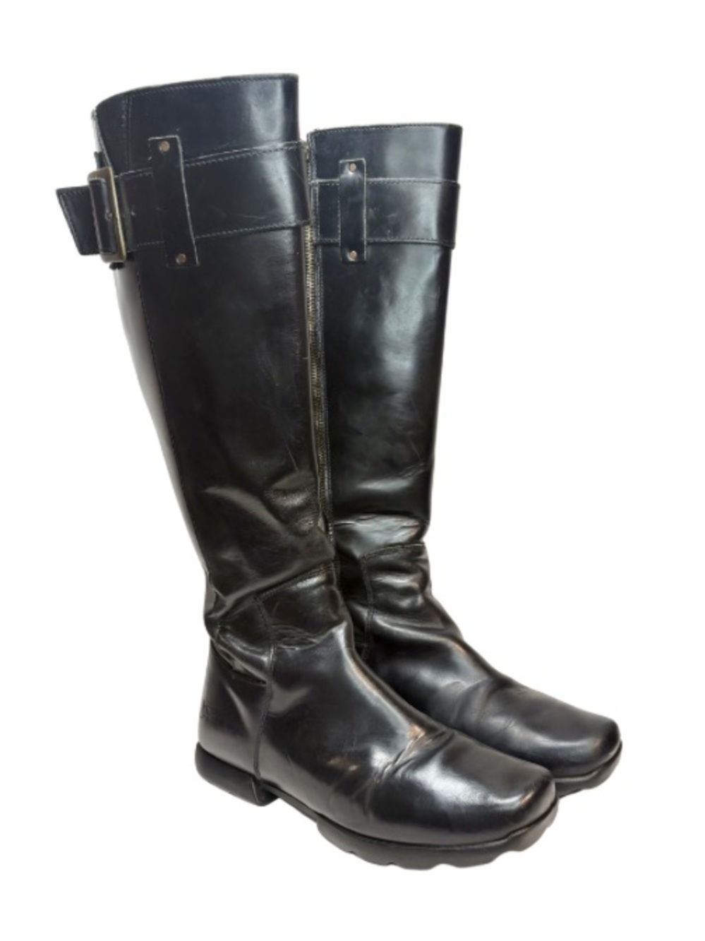 John Fluevog Together Krista Tall Black Leather Riding Boots | 10